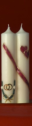 Doppelte Hochzeitskerze 2x230x48mm
